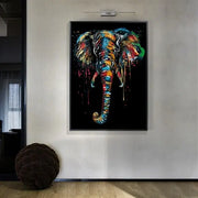 Lienzo Industrial Elefante de Colores - Decoracion-Industrial.es